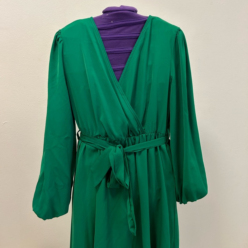 Green work dress